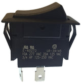 Gardner Bender GSW Series GSW-45 Rocker Switch, 10/20 A, 125/250 V, SPST, 0.83 x 1.45 in Panel Cutout