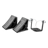 Curt 22802 Wheel Chock, 10 in L, 5-7/8 in W, 3-7/8 in H, Rubber/Steel