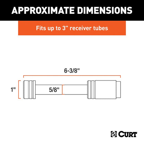 Curt 23025 Hitch Lock, 5/8 in Dia Pin, 6-3/8 in OAL, Carbon Steel, Chrome
