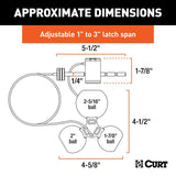 Curt 23083 Hitch and Tri-Ball Coupler Lock Set, 5/8 in Dia Pin, Carbon Steel, Chrome-Plated