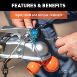 Curt 23083 Hitch and Tri-Ball Coupler Lock Set, 5/8 in Dia Pin, Carbon Steel, Chrome-Plated