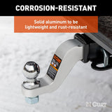 Curt 45361 Ball Mount, 8-1/2 in L, 4 in Drop, 3 in Rise, Class 3 Hitch, 1 in Dia Hitch Ball, Aluminum
