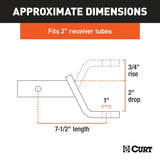 Curt 45830 Ball Mount, Cat Class 3, 1-Hole, 2 in, Carbon Steel, Powder-Coated