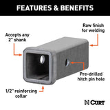 Curt 49060 Receiver Tubing, Steel