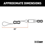 Curt 52011 Break Away Switch, Metal/Nylon, Silver, For: CURT Soft-Trac 1 and Soft-Trac 2 Breakaway Kits