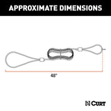 Curt 52021 Replacement Breakaway Switch Lanyard, Steel, Clear Coat