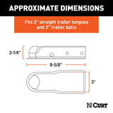 Curt QuickPin Series 25472 No-Latch Trailer Coupler, 3500 lb, 2 in Ball, Powder-Coated, Black, 1/PK