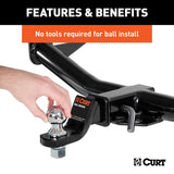 Curt 42225 Switch Ball Trailer Ball Set, 1-7/8, 2, 2-5/16 in Dia Ball, 1 in Dia Shank, Steel
