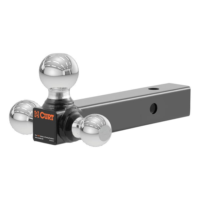 Curt 45001 Ball-Mount, 1-7/8, 2, 2-5/16 in Dia Hitch Ball, Steel, Powder-Coated