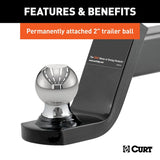 Curt 45142 Towing Starter Kit, Cat Class 3, 4, 5, 1-Hole, 2 in, 2 in Dia Hitch Ball, Powder-Coated