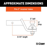 Curt RockerBall Series 45143 Cushion Hitch Kit, Cat Class 3, 4, 5, 1-Hole, 2 in, 2 in Dia Hitch Ball, Steel