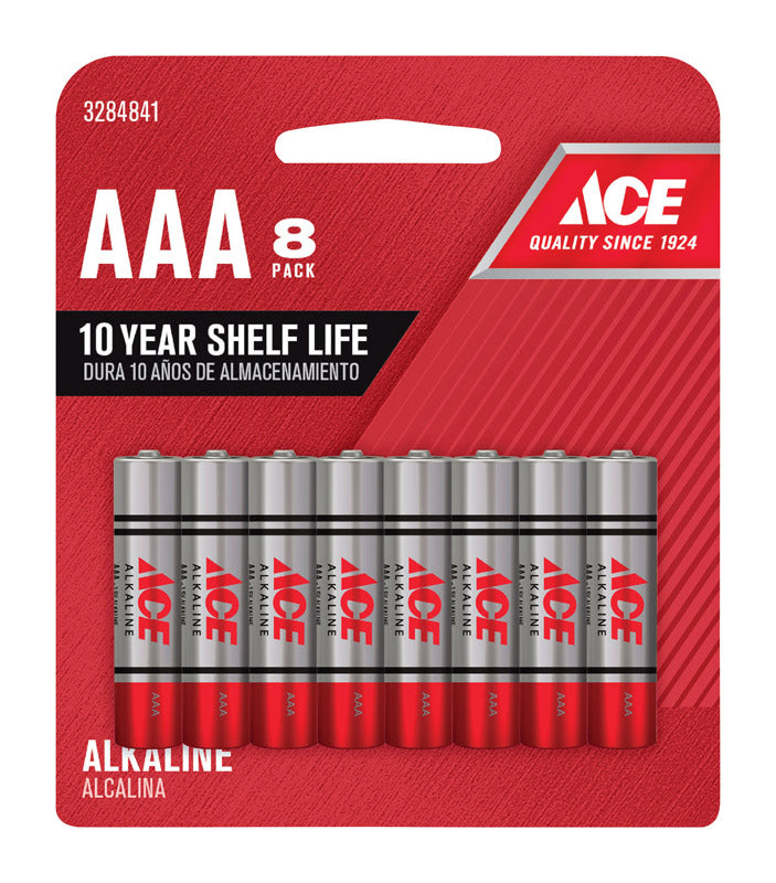 Ace AAA Alkaline Batteries 8 pk Carded, Pack of 12
