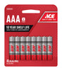 Ace AAA Alkaline Batteries 8 pk Carded, Pack of 12