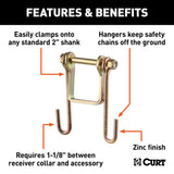 Curt 45806 Trailer Safety Chain Holder Bracket, Carbon Steel, Zinc