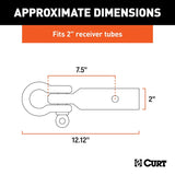 Curt 45832 D-Ring Shackle-Mount, 4, 5 Hitch, Steel, Carbide Powder-Coated