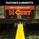 Curt 45832 D-Ring Shackle-Mount, 4, 5 Hitch, Steel, Carbide Powder-Coated