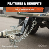 Curt 45890 Ball Mount, 11-1/2 in L, 8 in Drop, 6-1/4 in Rise, Powder-Coated