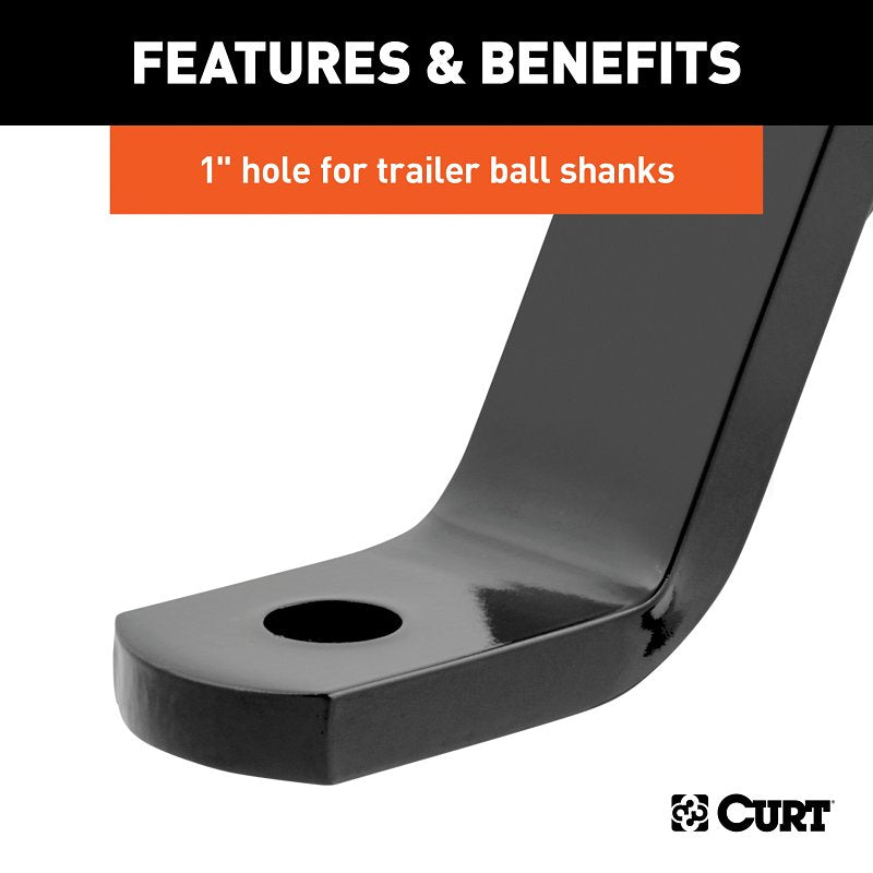 Curt 45890 Ball Mount, 11-1/2 in L, 8 in Drop, 6-1/4 in Rise, Powder-Coated