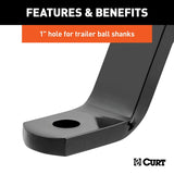 Curt 45890 Ball Mount, 11-1/2 in L, 8 in Drop, 6-1/4 in Rise, Powder-Coated