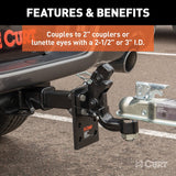 Curt 48190 Ball and Pintle Combination, 10,000 lb, 16,000 lb Working Load, Powder-Coated, 2 in Dia Eye, Steel