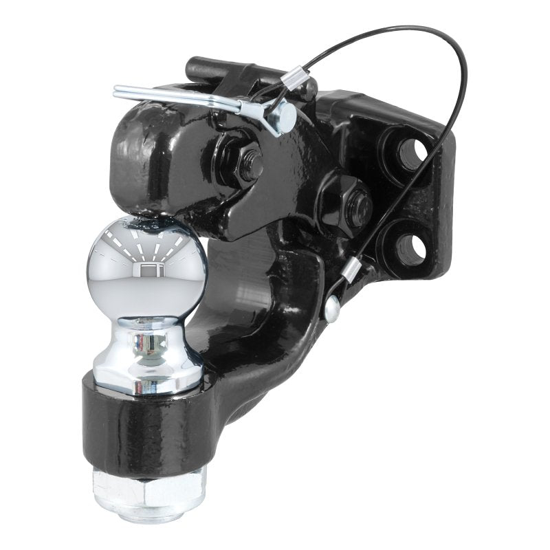 Curt 48190 Ball and Pintle Combination, 10,000 lb, 16,000 lb Working Load, Powder-Coated, 2 in Dia Eye, Steel