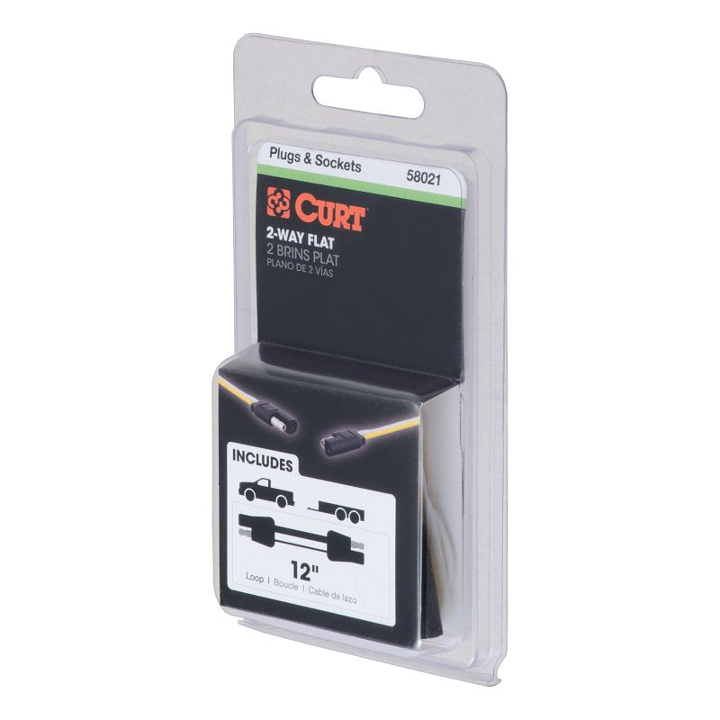 Curt 58021 Connector Plug and Socket with 12 in Wire