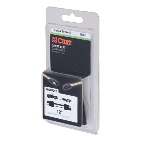Curt 58021 Connector Plug and Socket with 12 in Wire