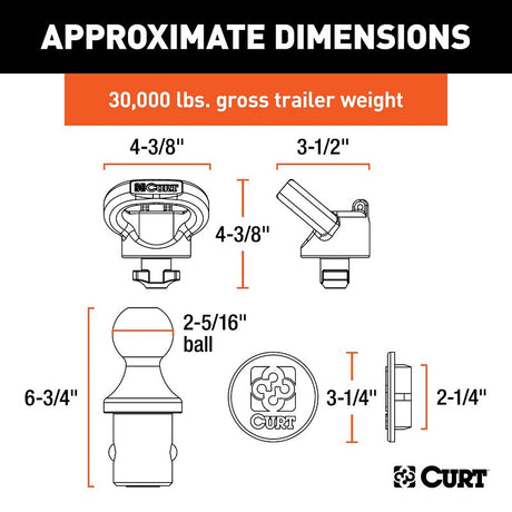 Curt 60618 Gooseneck Kit, For: Ram Puck System