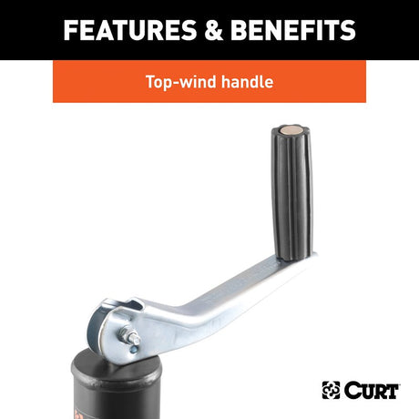 Curt 28250 A-Frame Jack, 3000 lb Lifting, 14 in Max Lift H, 5000 lbs Support Capacity
