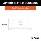Curt 28273 Jack Foot, For: 2 in Dia Tube, 2000 lb, Pin-On Locking, Steel, Clear Zinc