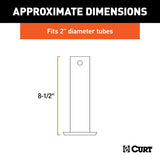 Curt 28275 Jack Foot, For: 2 in Dia Tube, 2000 lb, Pin-On Locking, Steel, Clear Zinc, 1/PK