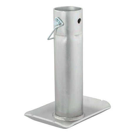 Curt 28275 Jack Foot, For: 2 in Dia Tube, 2000 lb, Pin-On Locking, Steel, Clear Zinc, 1/PK