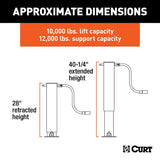Curt 28512 Square Jack, 12,000 lb Lifting, 12-1/2 in Max Lift H, Carbide