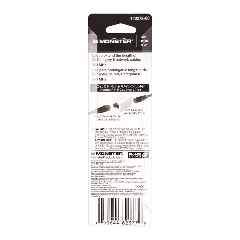 Monster Just Hook It Up 0 ft. L Category 6 In-Line Coupler