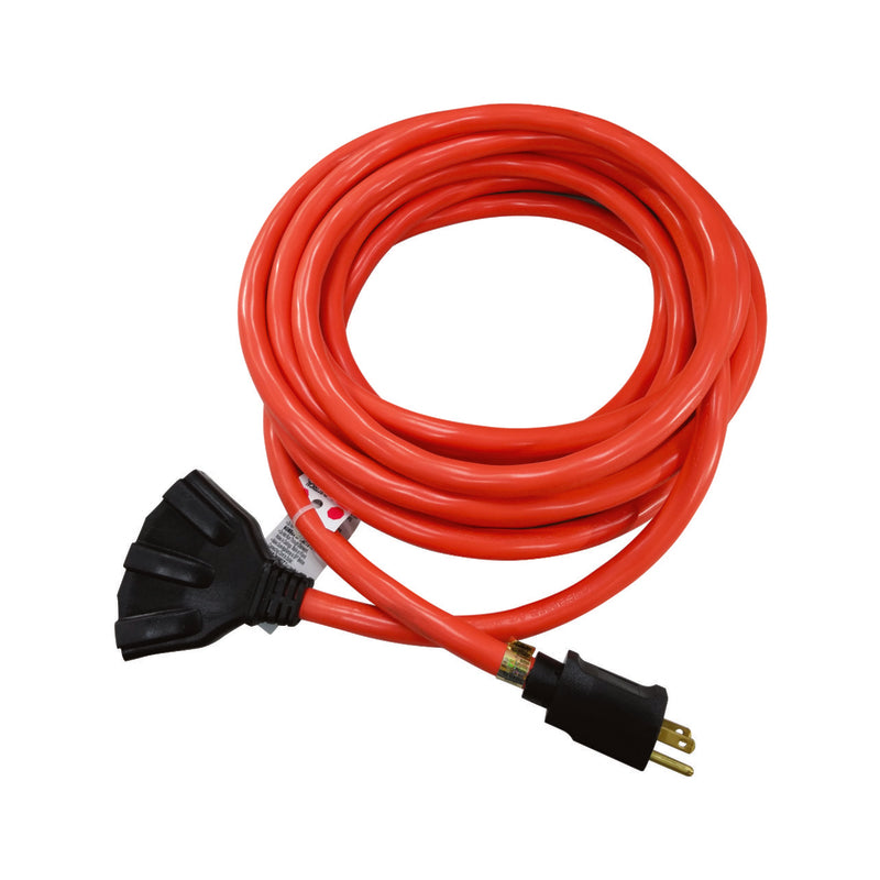 Ace Indoor or Outdoor 25 ft. L Orange Triple Outlet Cord 12/3 STW