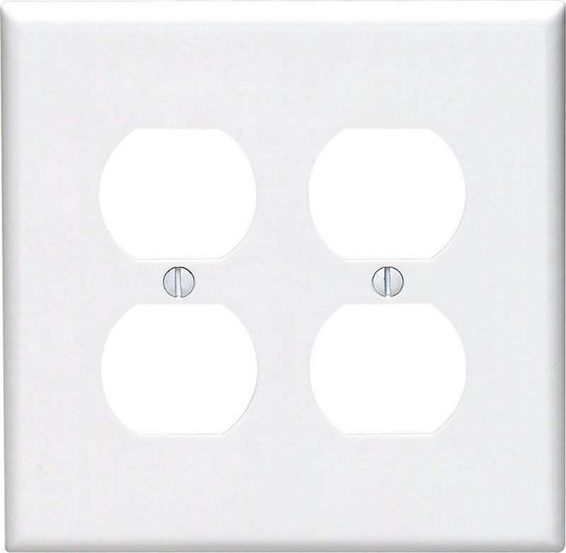 Leviton Midway White 2 gang Nylon Duplex Wall Plate 1 pk, Pack of 25