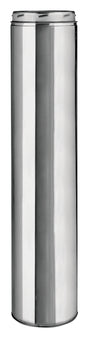 Selkirk 208024U Chimney Pipe, 8 in ID, 10 in OD, Stainless Steel, Includes: Twist-Lock Coupler with Locking Band