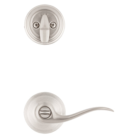 Kwikset Signature Series 991TNL 15 Combination Lockset, Lever Handle, Tustin Design, Satin Nickel, 2 Grade, Zinc