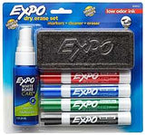 Expo 80653 Dry Erase Marker Starter Set, Chisel Lead/Tip