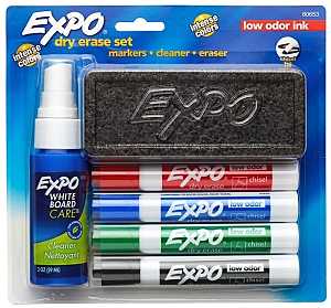 Expo 80653 Dry Erase Marker Starter Set, Chisel Lead/Tip