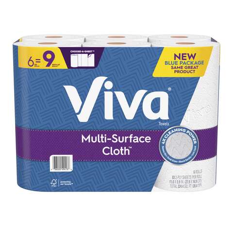 Viva Multi-Surface Cloth Paper Towels 83 sheet 2 ply 6 pk, Pack of 4