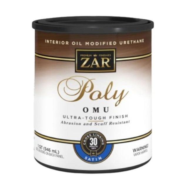 ZAR 36212 Polyurethane, Water Base, Milky Clear, Liquid, 1 qt Can, 1.06 Specific Gravity, Pack of 4