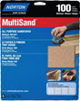 Norton MultiSand 07660747735 Abrasive Sheet, 11 in L, 9 in W, Medium, P100 Grit, Aluminum Oxide Abrasive, Paper Backing