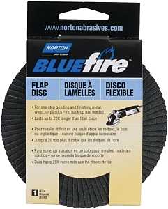 Norton 03212 Flap Disc, 4-1/2 in Dia, 5/8-11 Arbor, Coated, P60 Grit, Coarse, Zirconia Aluminum Abrasive, Cotton Backing