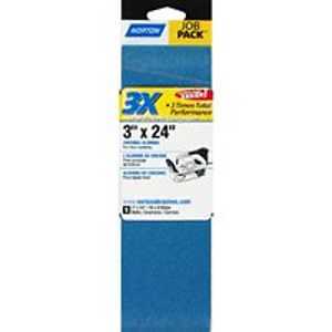 Norton 49268 Sanding Belt, 3 in W, 24 in L, 120 Grit, Very Fine, Zirconia Aluminum Abrasive