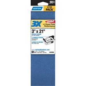 Norton 49265 Sanding Belt, 3 in W, 21 in L, 50 Grit, Coarse, Zirconia Aluminum Abrasive