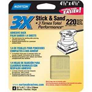 Norton ProSand 07660705313 Sanding Sheet, 4-1/2 in L, 4-1/2 in W, Medium, 100 Grit, Aluminum Oxide Abrasive