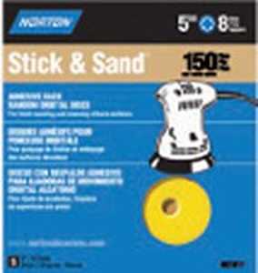 Norton 01812 Sanding Disc, 5 in Dia, Coated, P100 Grit, Medium, Aluminum Oxide Abrasive, Paper Backing