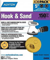 Norton 04059 Sanding Disc, 5 in Dia, Coated, P150 Grit, Fine, Aluminum Oxide Abrasive, Paper Backing