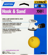 Norton Hook & Sand Series 07660701634 Vacuum Disc, 6 in Dia, P150 Grit, Fine, Aluminum Oxide Abrasive, Paper Backing